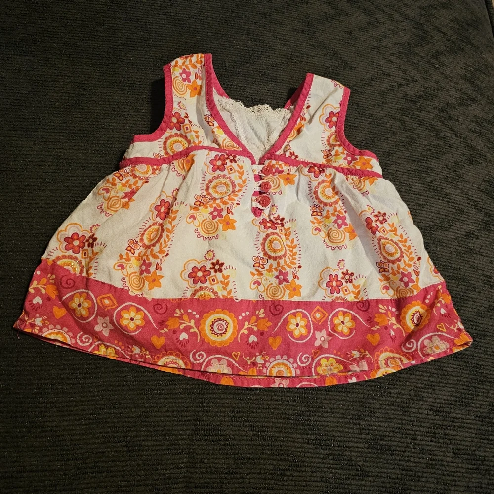 The Children's Place Pink and Orange Floral Top